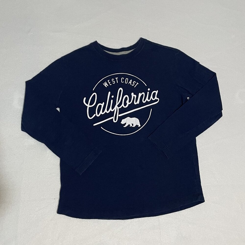 Boys Old Navy Long Sleeve Shirt Size LG (10-12) Blue w/West Coast California